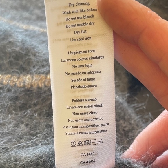 Des Petits Hauts Mohair striped gray, yellow (Women L), loose fit Sweater. - Picture 7 of 11